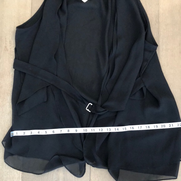 Black Sheer Sleeveless Wrap around top - Picture 7 of 10